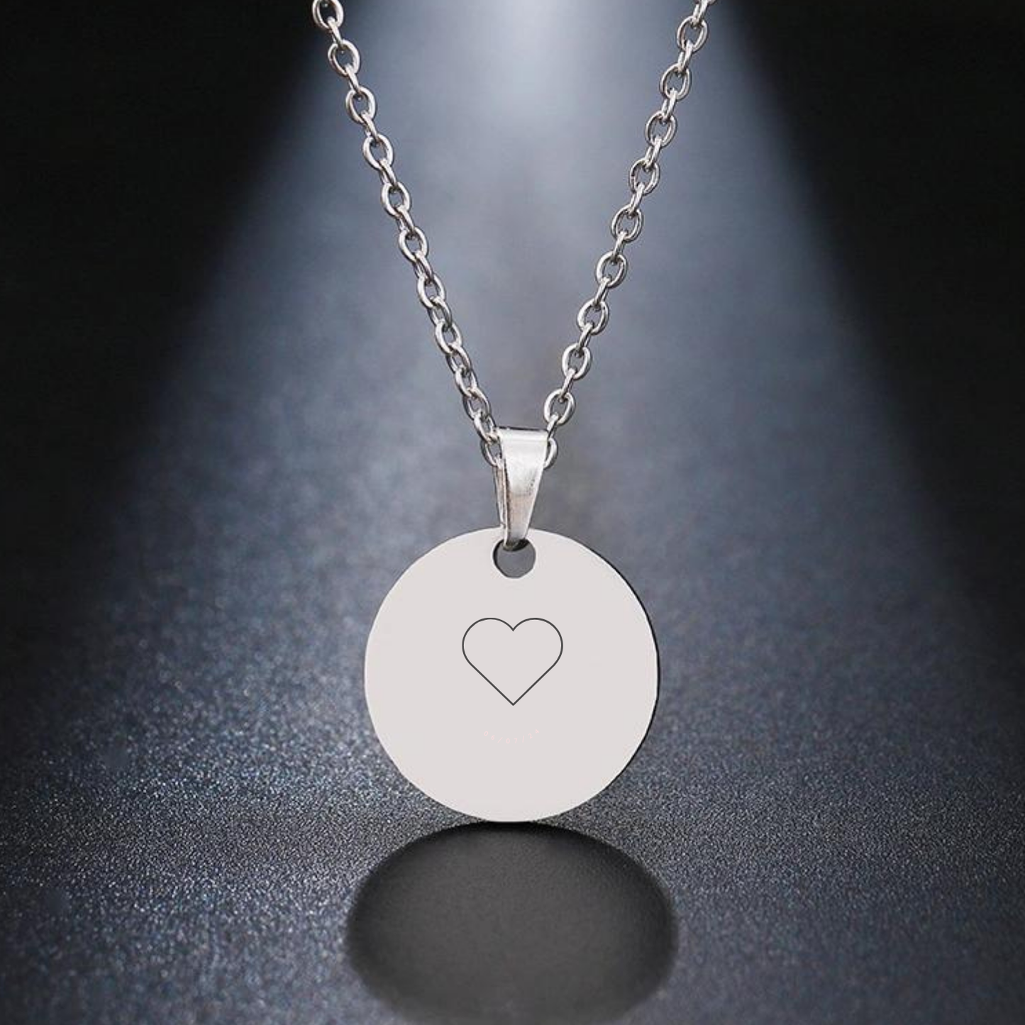 Custom Engraved Initial Round Necklace
