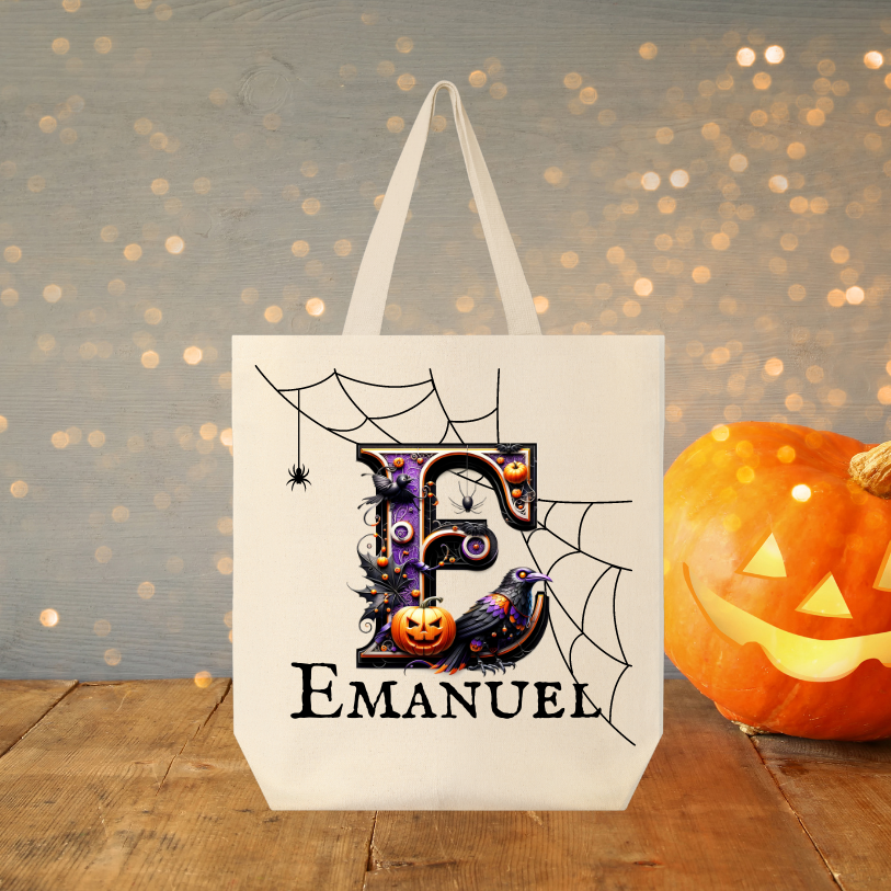 Spooky Bag Purple Custom Halloween Trick or Treat Bag 🎃