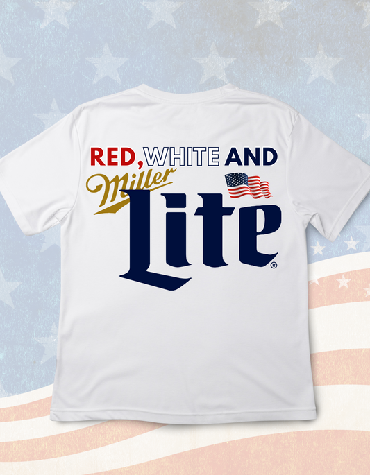 Red, White & Miller Light Beer T-Shirt