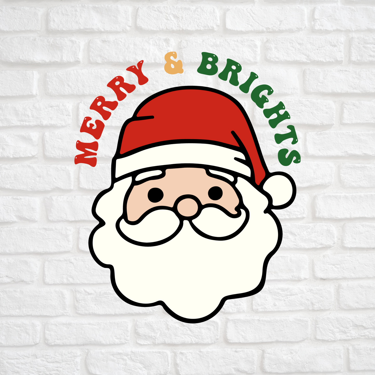 Santa Merry & Bright Print