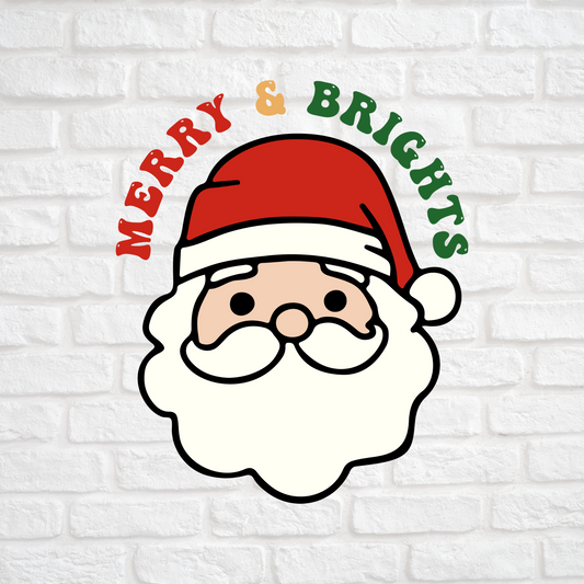 Santa Merry & Bright Print