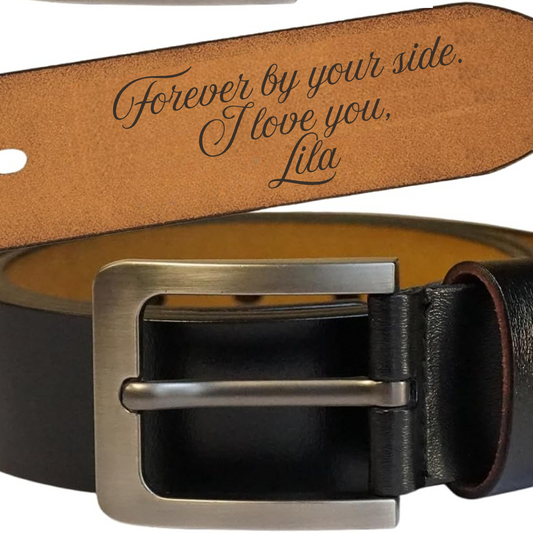 Engraved Leather Belt