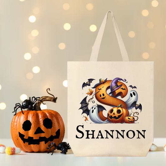 Spooky Pumpkin Custom Halloween Trick or Treat Bag 🎃